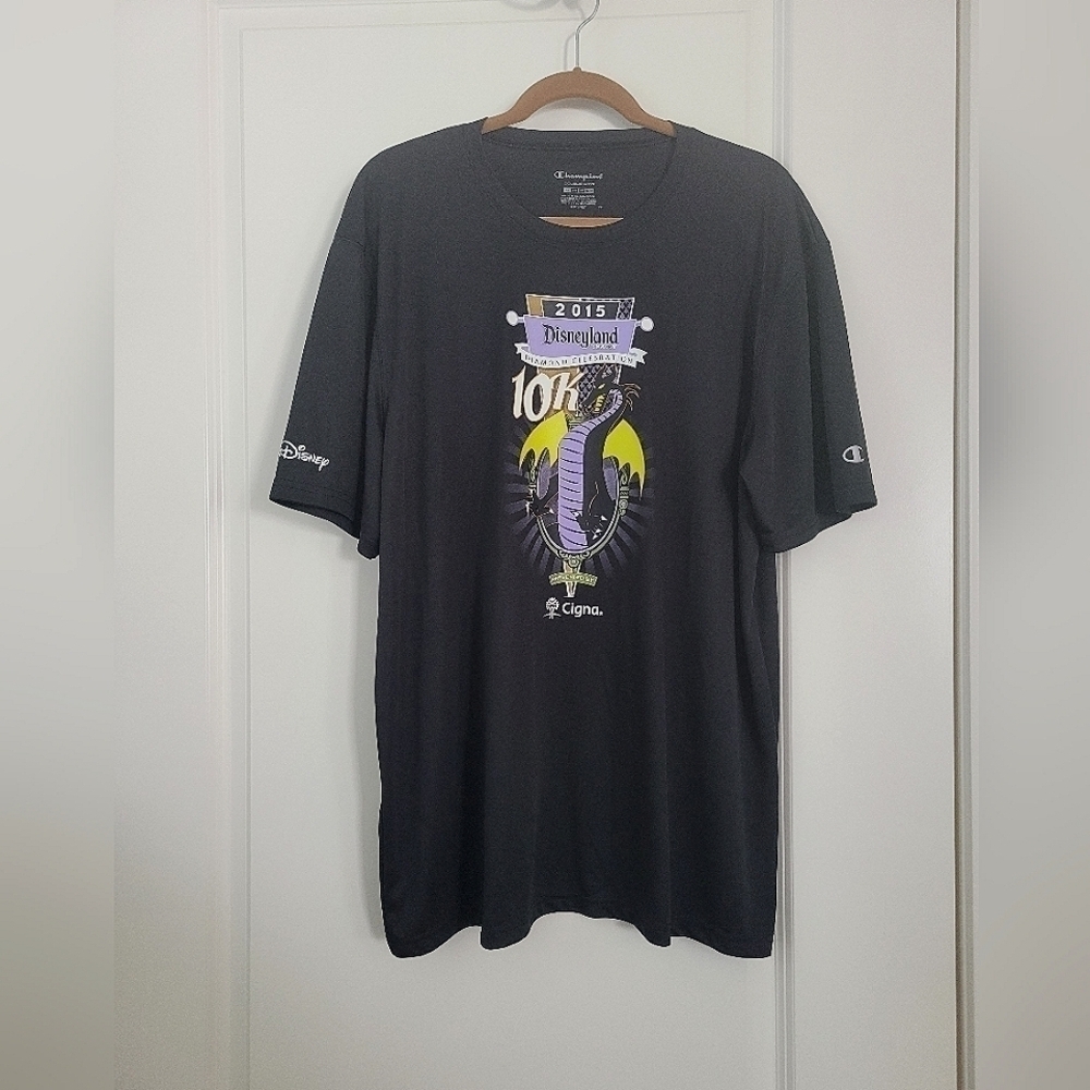 RunDisney Champion Disneyland Diamond 10k Maleficent Dragon Race Shirt XL Black
